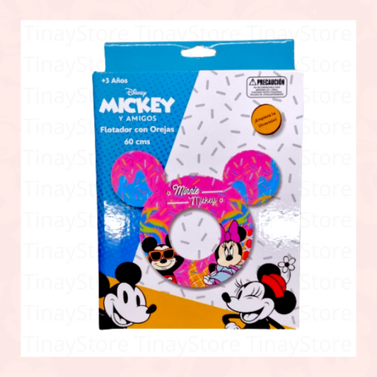 Flotador con orejas mickey y minnie